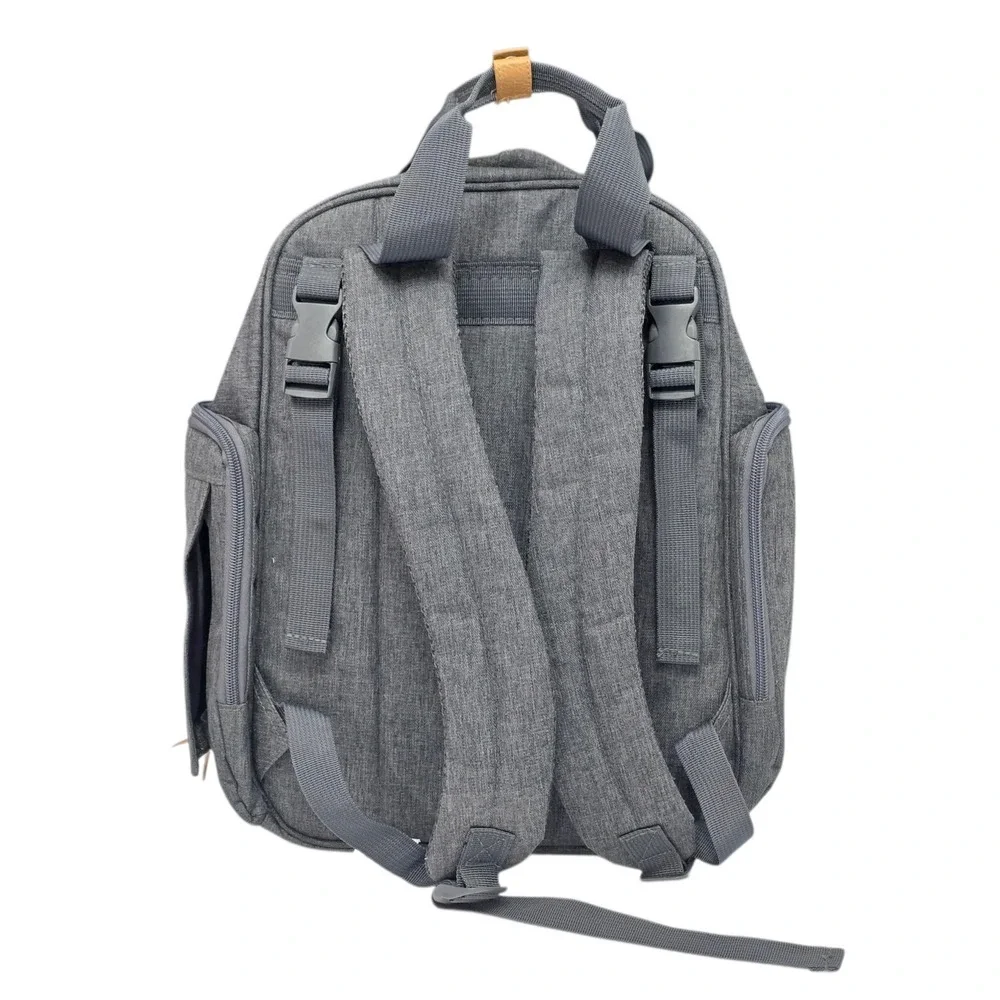 Eddie Bauer First Adventure Diaper Bag Backpack Gray Insulated Pocket